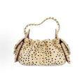 Mini 25 Drawstring Bag Dalmatian Spotted Mink Fur Gold Hardware