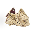 Mini 25 Drawstring Bag Dalmatian Spotted Mink Fur Gold Hardware