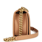 Medium Boy Bag Dark Beige Lambskin Antique Gold Hardware