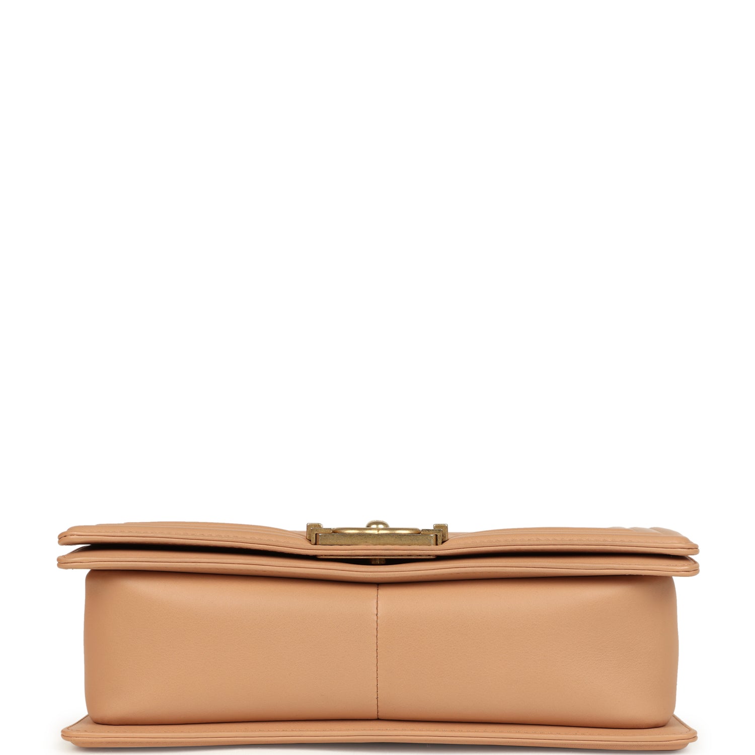 Medium Boy Bag Dark Beige Lambskin Antique Gold Hardware