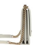 North South Boy Bag Light Grey Iridescent Calfskin Light Gold Hardware