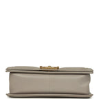 Medium Boy Bag Taupe Caviar Antique Gold Hardware
