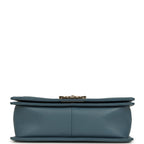Medium Chevron Boy Bag Blue Caviar Light Gold Hardware