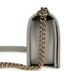 Medium Boy Bag Light Grey Caviar Light Gold Hardware