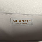 Medium Boy Bag Light Grey Caviar Light Gold Hardware