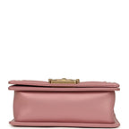 Small Boy Bag Pink Iridescent Lambskin Antique Gold Hardware