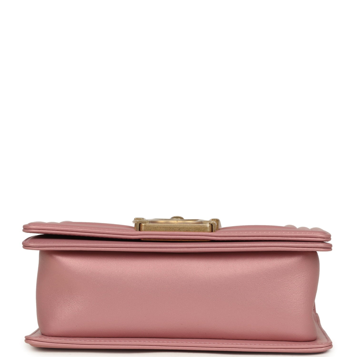 Small Boy Bag Pink Iridescent Lambskin Antique Gold Hardware
