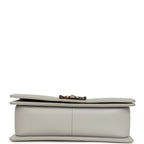 Medium Boy Bag Light Grey Caviar Light Gold Hardware
