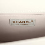 Medium Boy Bag Light Grey Caviar Light Gold Hardware