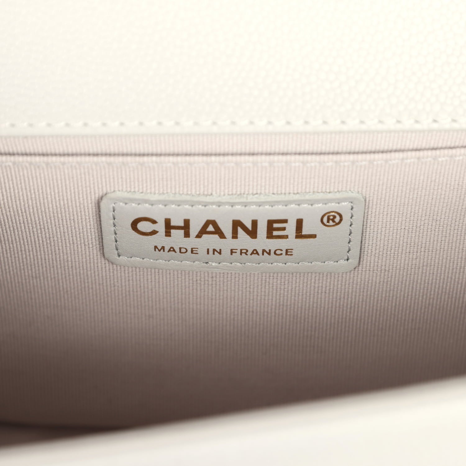 Medium Boy Bag Light Grey Caviar Light Gold Hardware
