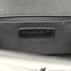 Medium Boy Bag Black Patent Silver Hardware