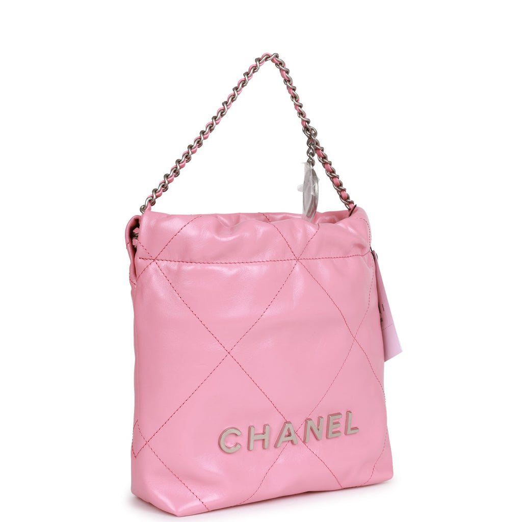 Mini 22 Bag Pink Calfskin Silver Hardware