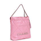 Mini 22 Bag Pink Calfskin Silver Hardware