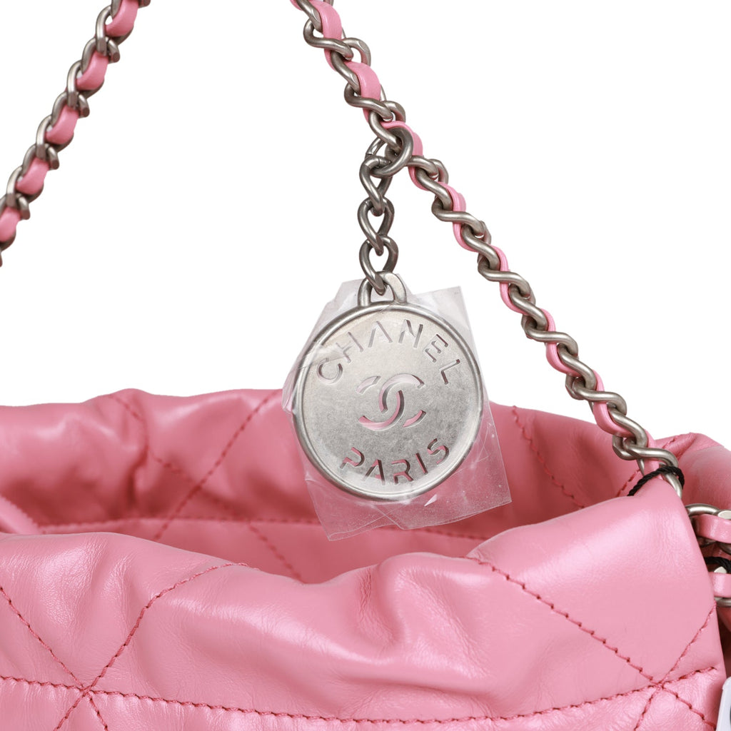 Mini 22 Bag Pink Calfskin Silver Hardware