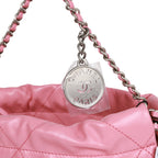 Mini 22 Bag Pink Calfskin Silver Hardware