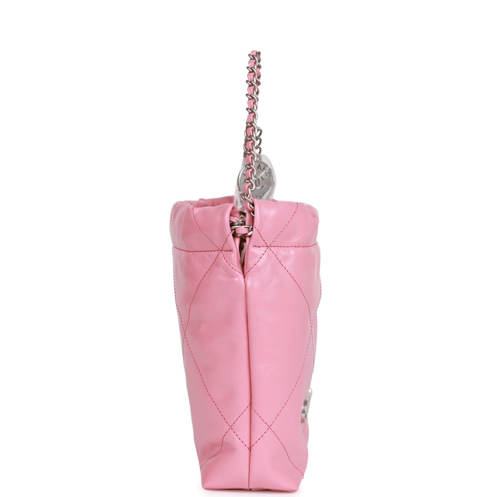 Mini 22 Bag Pink Calfskin Silver Hardware