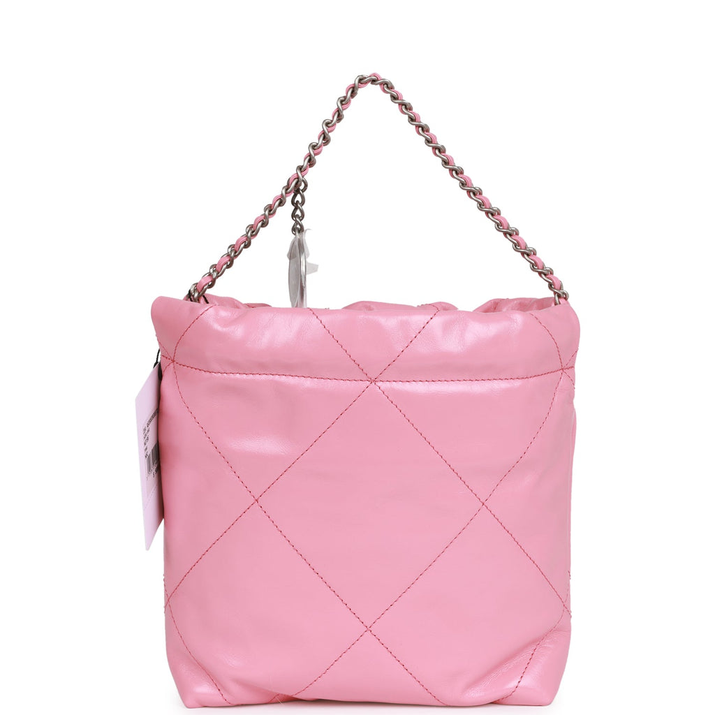 Mini 22 Bag Pink Calfskin Silver Hardware
