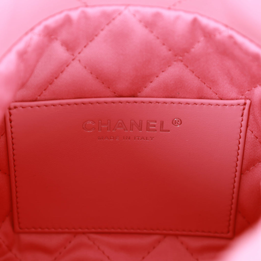 Mini 22 Bag Pink Calfskin Silver Hardware