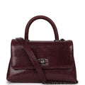Mini Coco Handle Burgundy Lizard Ruthenium Hardware