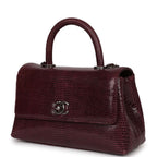 Mini Coco Handle Burgundy Lizard Ruthenium Hardware