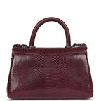 Mini Coco Handle Burgundy Lizard Ruthenium Hardware