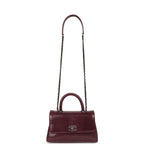 Mini Coco Handle Burgundy Lizard Ruthenium Hardware
