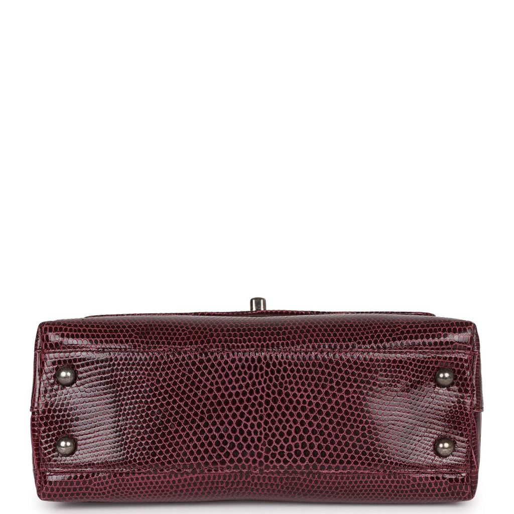 Mini Coco Handle Burgundy Lizard Ruthenium Hardware
