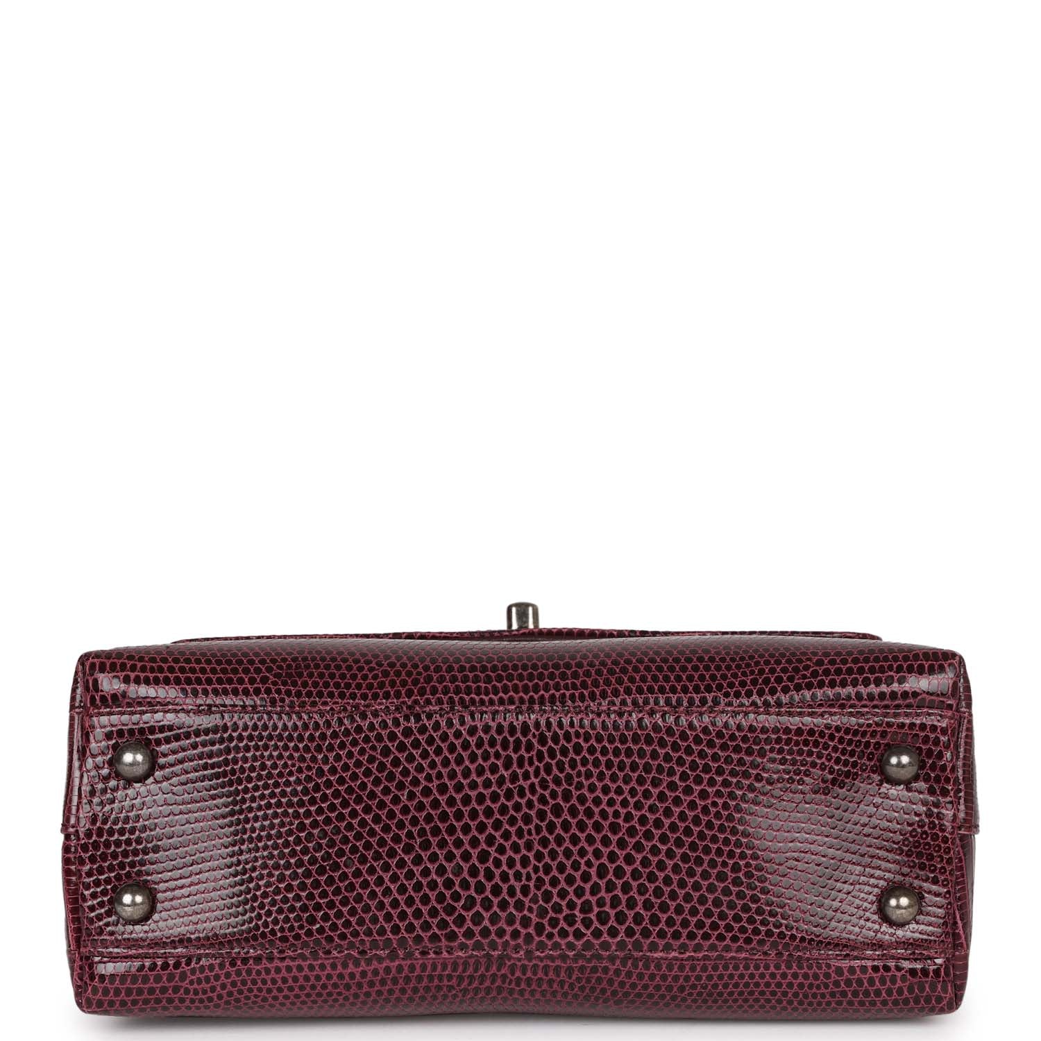 Mini Coco Handle Burgundy Lizard Ruthenium Hardware
