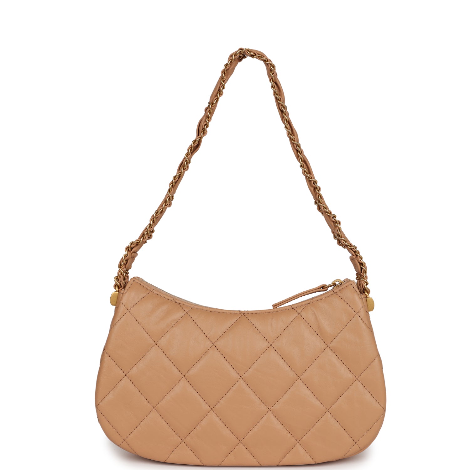19 Hobo Bag Beige Aged Calfskin Brushed Gold Hardware