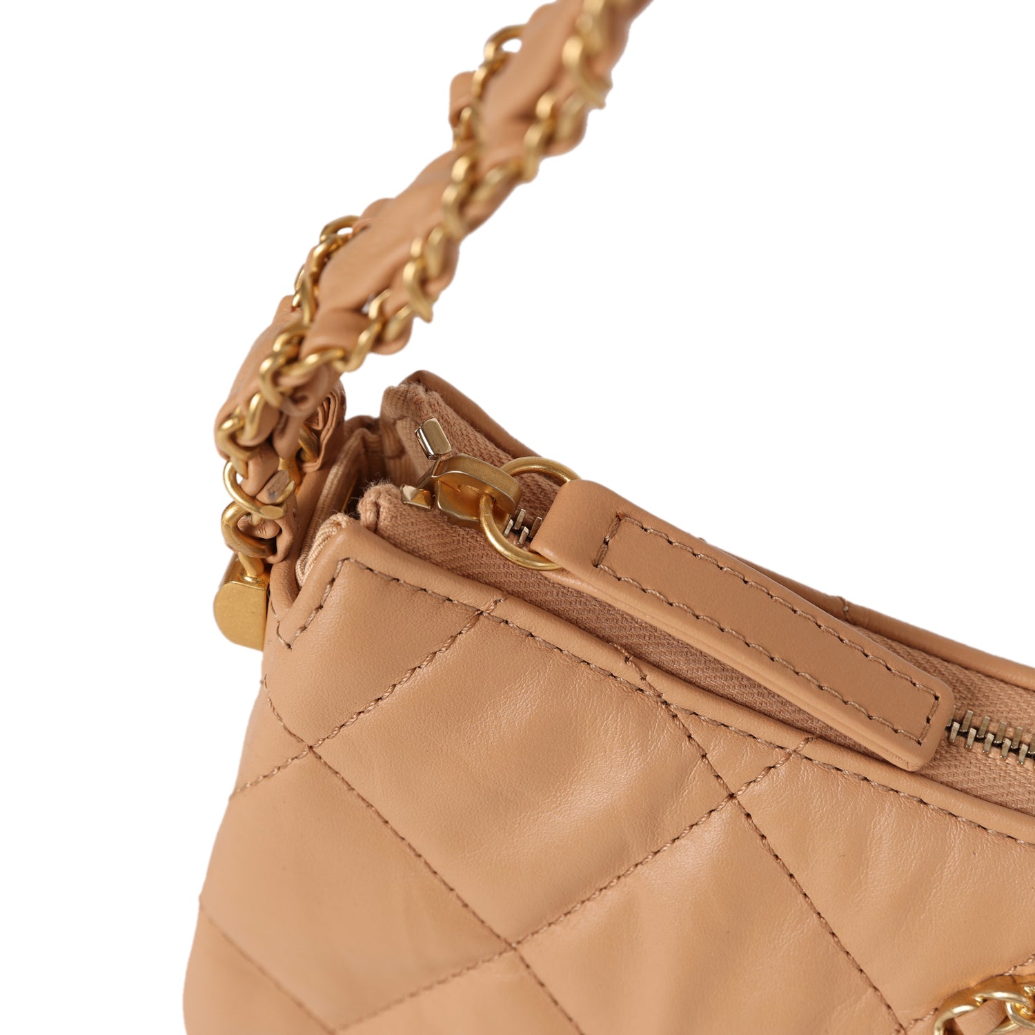 19 Hobo Bag Beige Aged Calfskin Brushed Gold Hardware