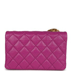 Small Crush Flap Bag Purple Shiny Aged Calfskin Brushed Gold Hardware