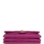 Small Crush Flap Bag Purple Shiny Aged Calfskin Brushed Gold Hardware