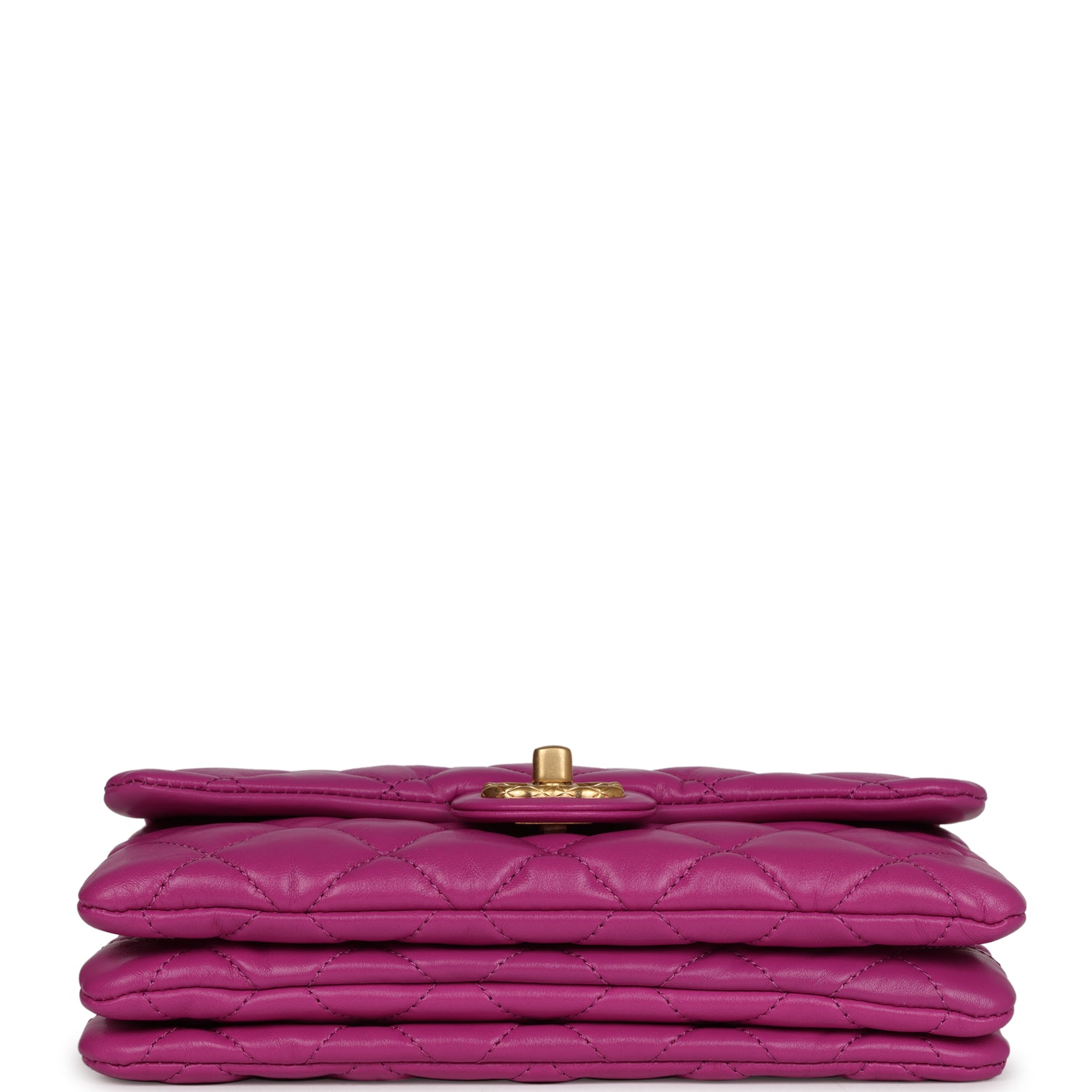 Small Crush Flap Bag Purple Shiny Aged Calfskin Brushed Gold Hardware