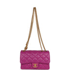 Small Crush Flap Bag Purple Shiny Aged Calfskin Brushed Gold Hardware