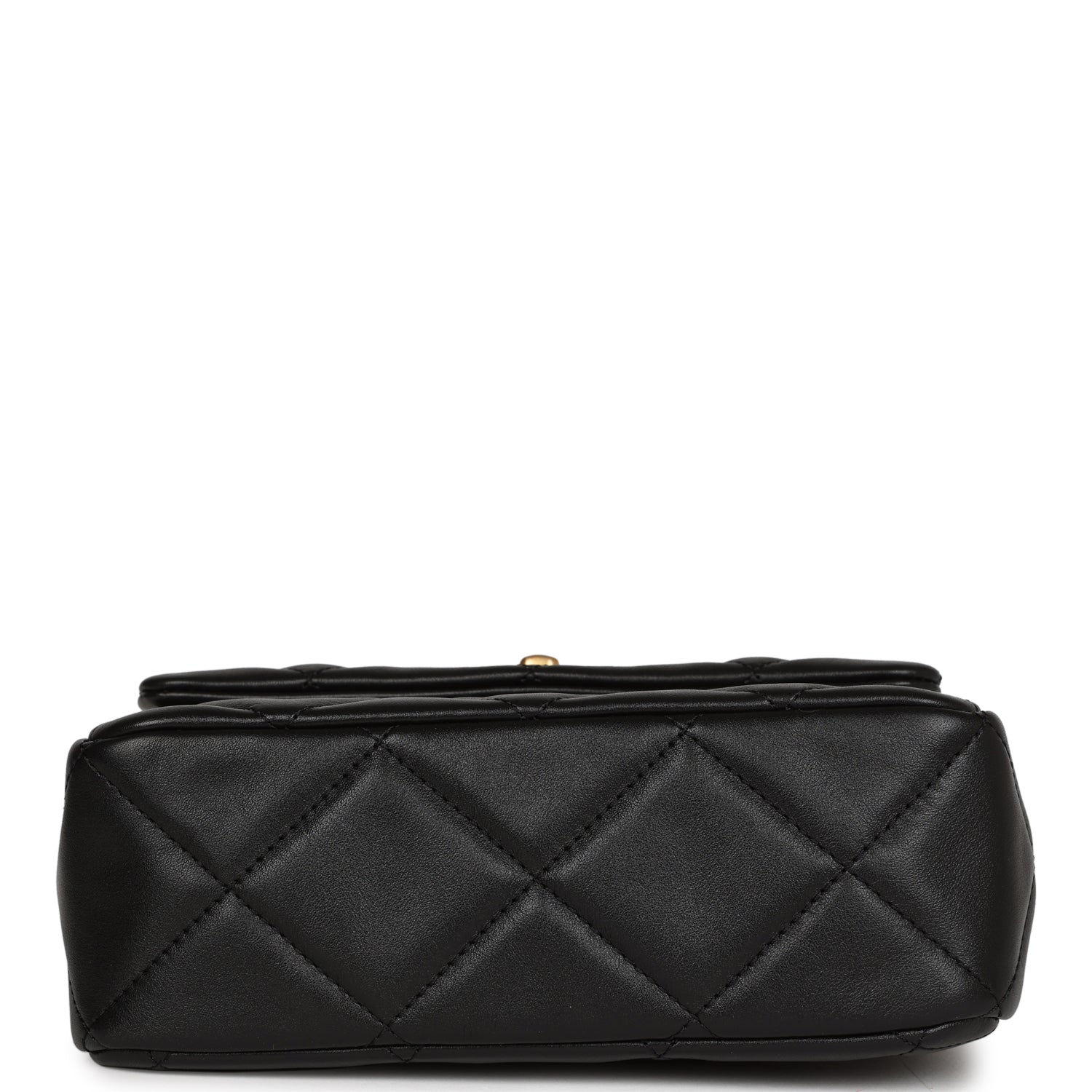 Mini Charms Flap Bag Black Lambskin Brushed Gold Hardware
