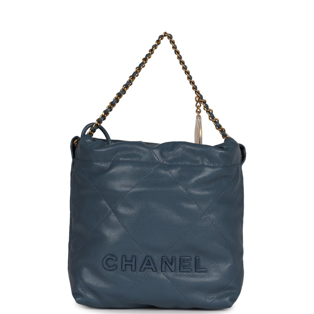 Mini 22 Bag Blue Caviar Gold Hardware