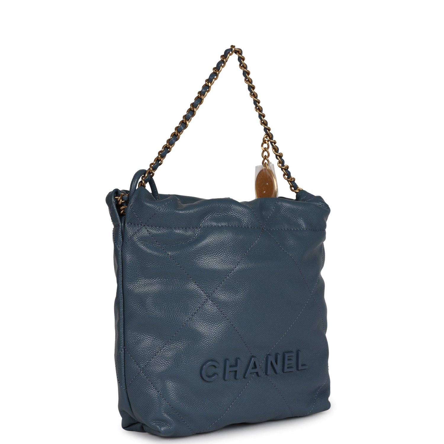 Mini 22 Bag Blue Caviar Gold Hardware