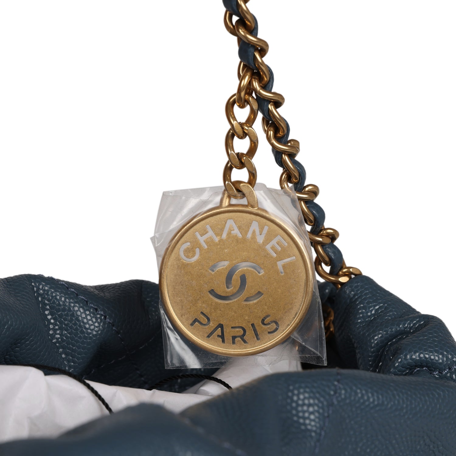 Mini 22 Bag Blue Caviar Gold Hardware