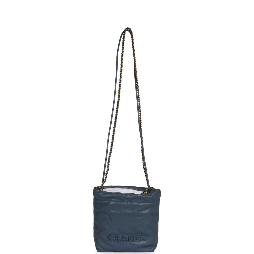 Mini 22 Bag Blue Caviar Gold Hardware