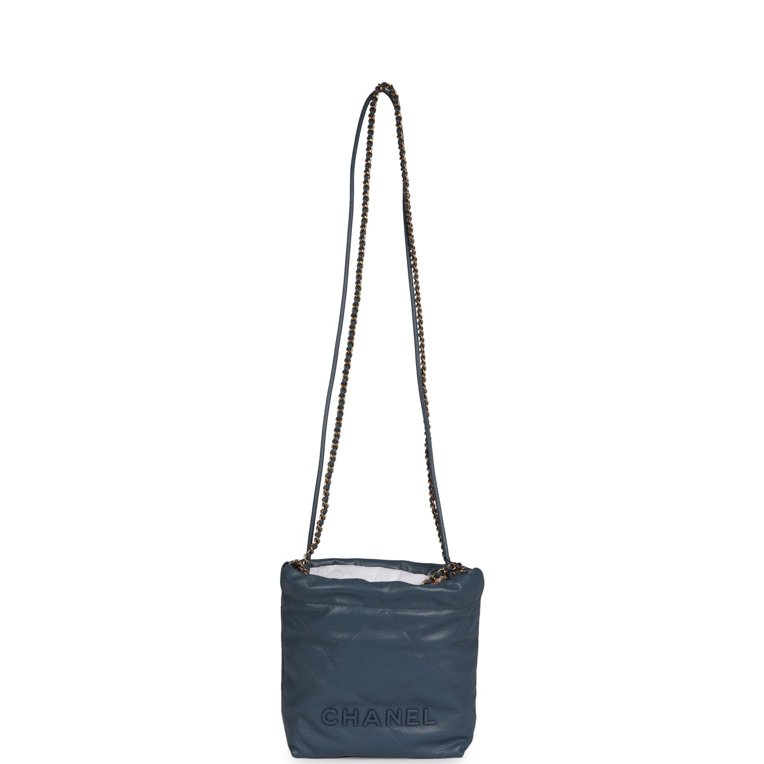 Mini 22 Bag Blue Caviar Gold Hardware