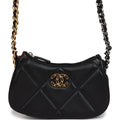 19 Hobo Chain Bag Black Calfskin Mixed Metal Hardware