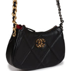 19 Hobo Chain Bag Black Calfskin Mixed Metal Hardware
