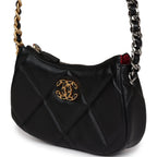 19 Hobo Chain Bag Black Calfskin Mixed Metal Hardware