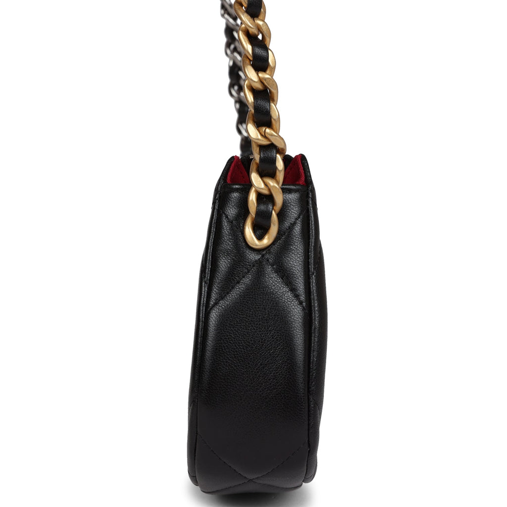 19 Hobo Chain Bag Black Calfskin Mixed Metal Hardware