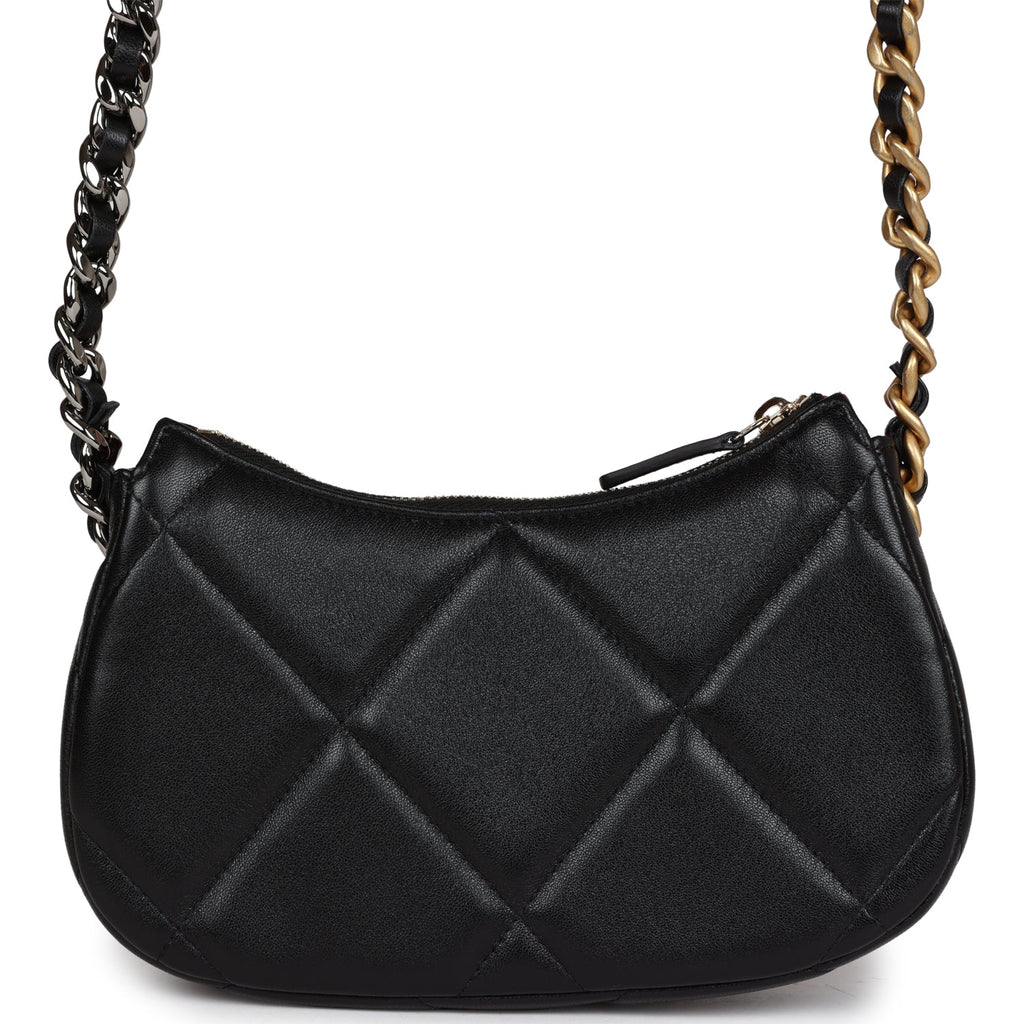 19 Hobo Chain Bag Black Calfskin Mixed Metal Hardware