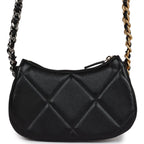19 Hobo Chain Bag Black Calfskin Mixed Metal Hardware