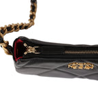 19 Hobo Chain Bag Black Calfskin Mixed Metal Hardware