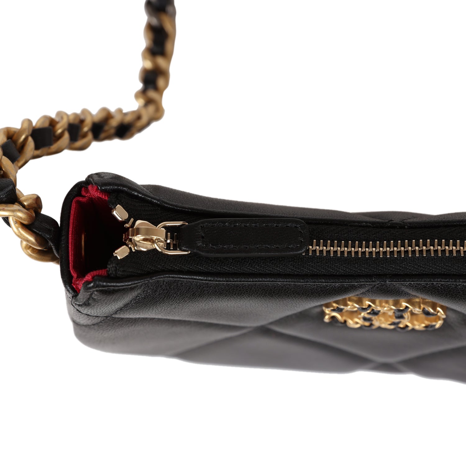 19 Hobo Chain Bag Black Calfskin Mixed Metal Hardware