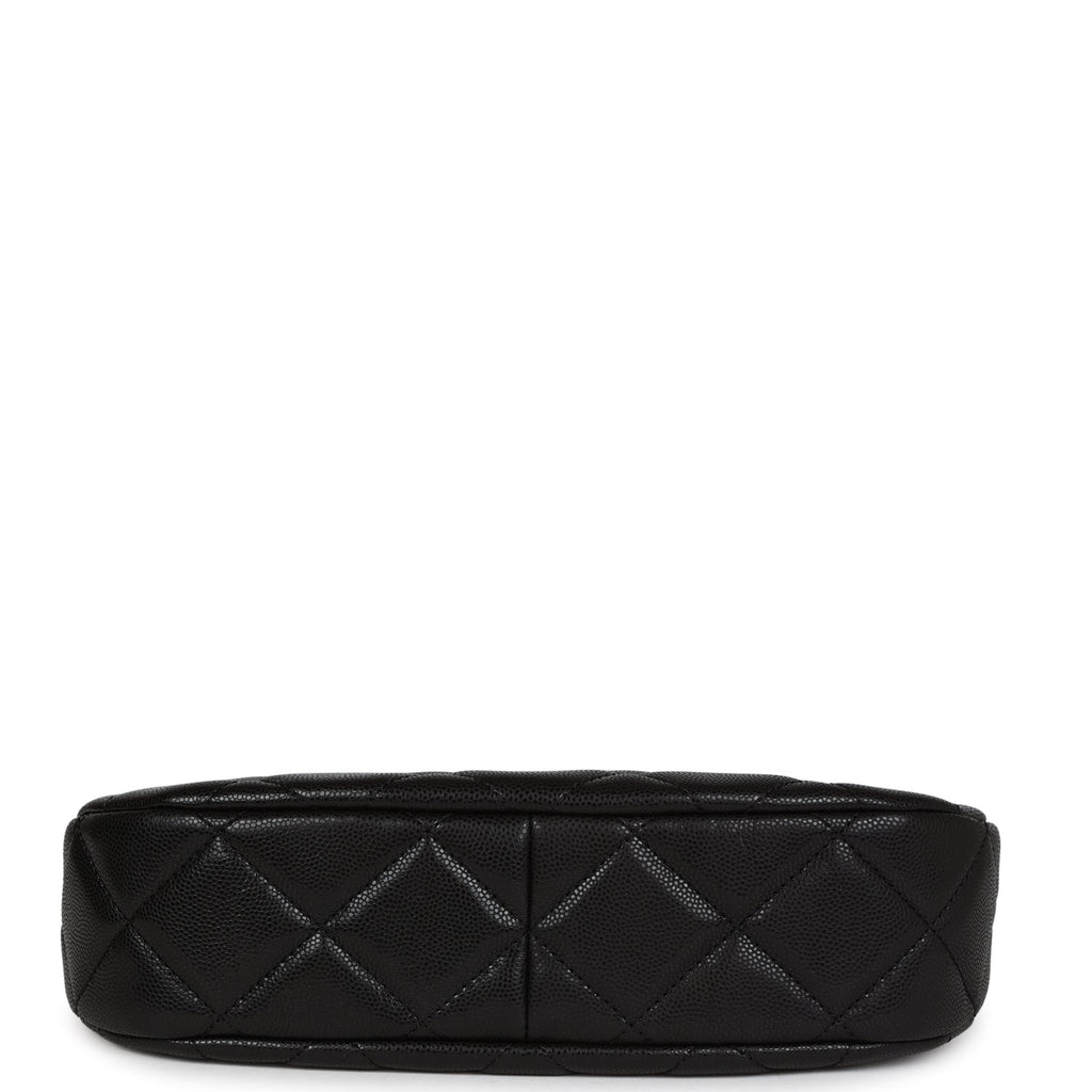 Hobo Bag Black Shiny Caviar Brushed Gold Hardware