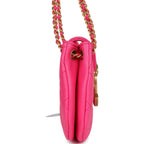 CC Mini Shoulder Bag Fuchsia Lambskin Antique Gold Hardware
